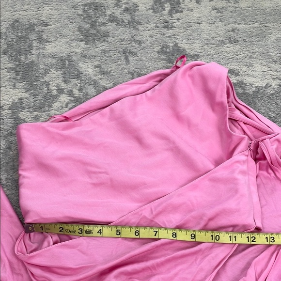 NWT Marina Moscone Twist Cape Top Geranium Pink Asymmetric Sculptural Sz 6 - Picture 8 of 10